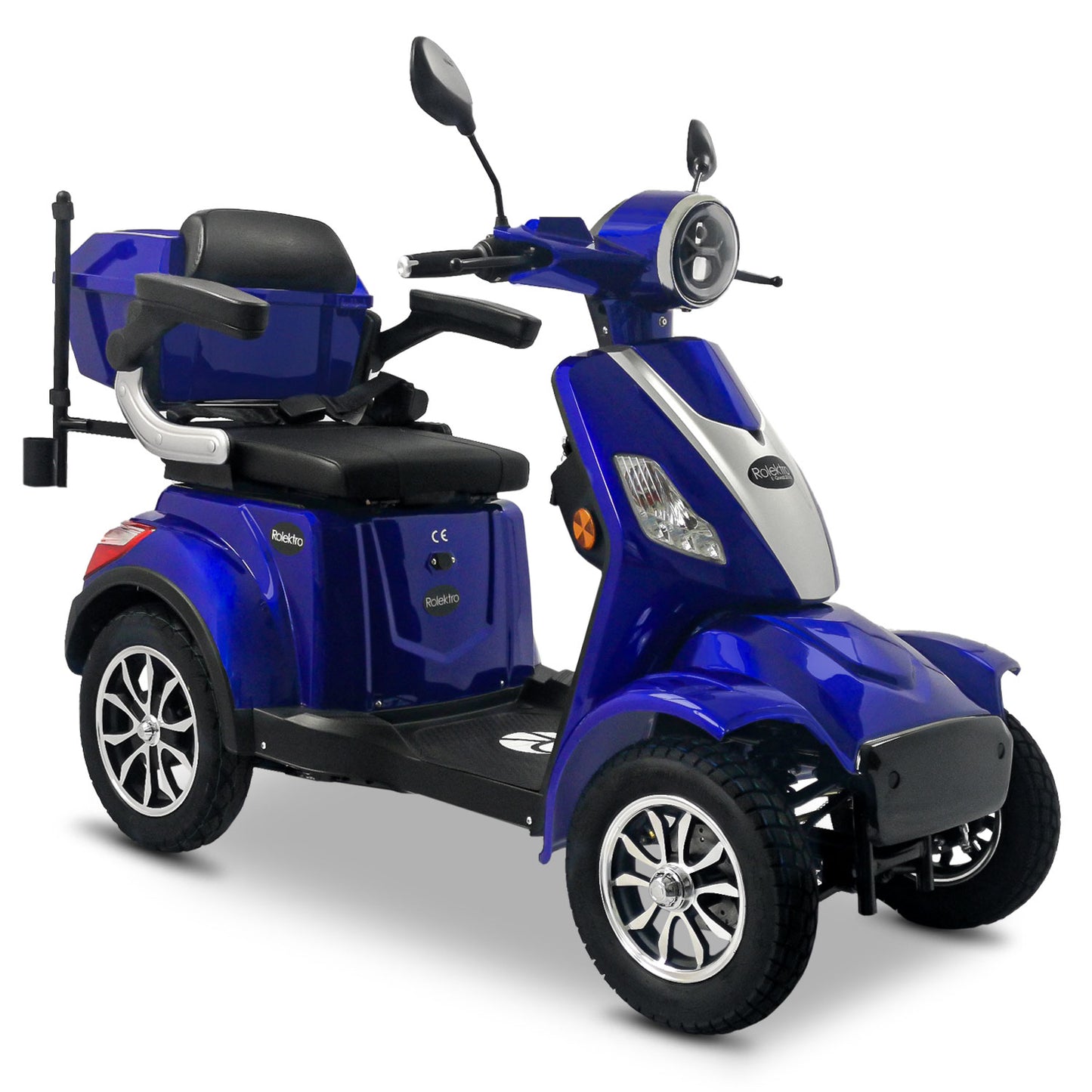 Rolektro Seniorenroller E-Quad 25 V.3 Blau Lithium 25 km/h Modell 2025 + kostenlos passende Abdeckplane
