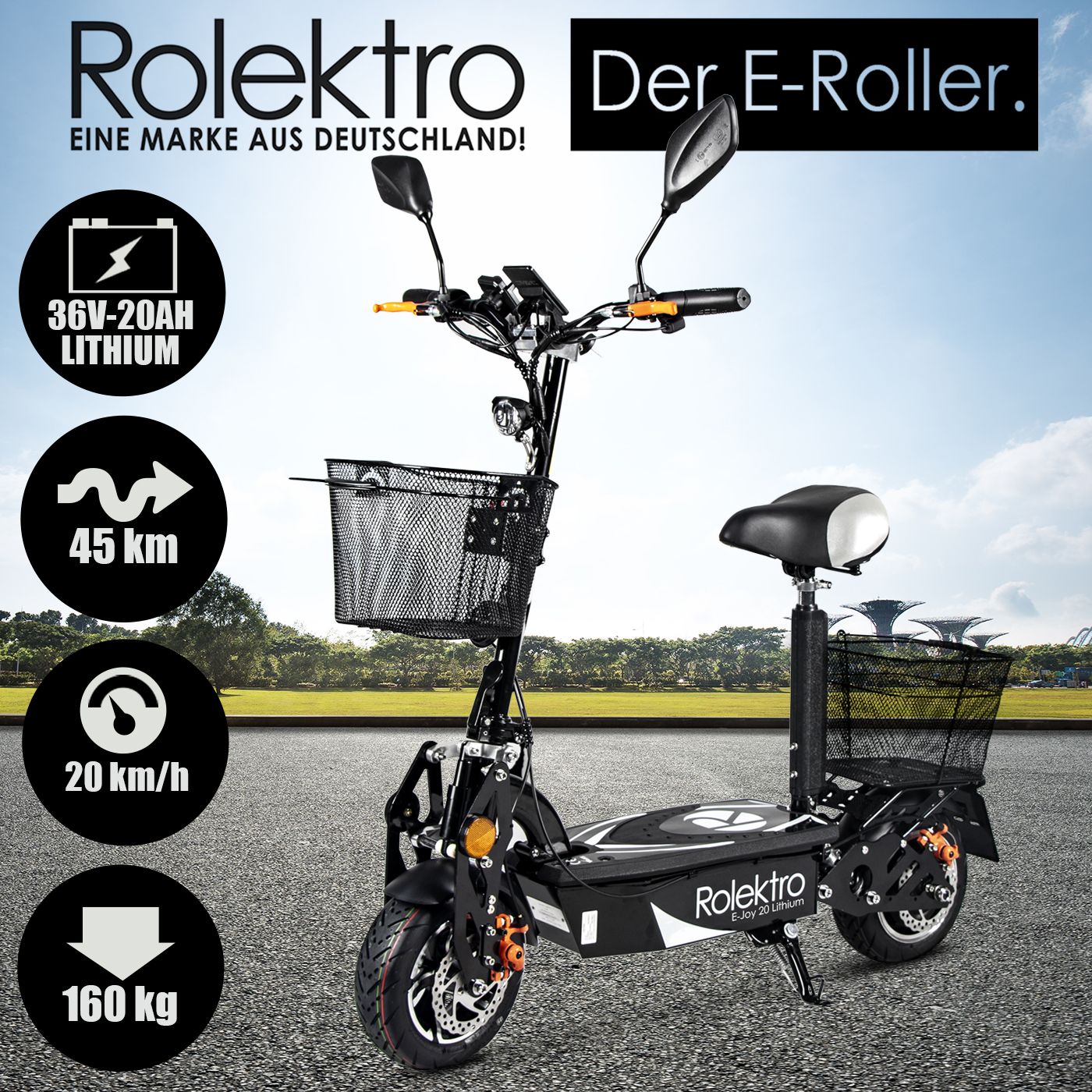 Rolektro E-Joy 20 Lithium 20 km/h Modell 2025 + passende Abdeckhülle