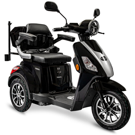 Rolektro Seniorenroller E-Trike 25 V.3 Lithium Schwarz 25 km/h Modell 2025 + kostenlos passende Abdeckplane