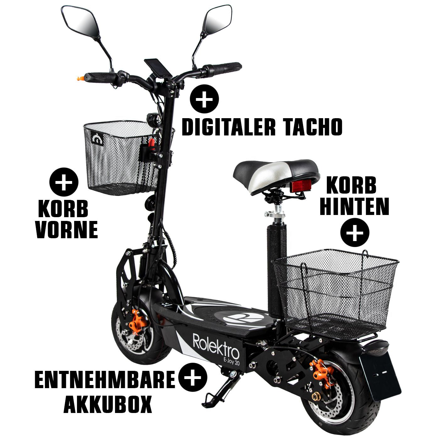 Rolektro E-Joy 20 Schwarz 20 km/h Modell 2025 + kostenlos passende Abdeckplane