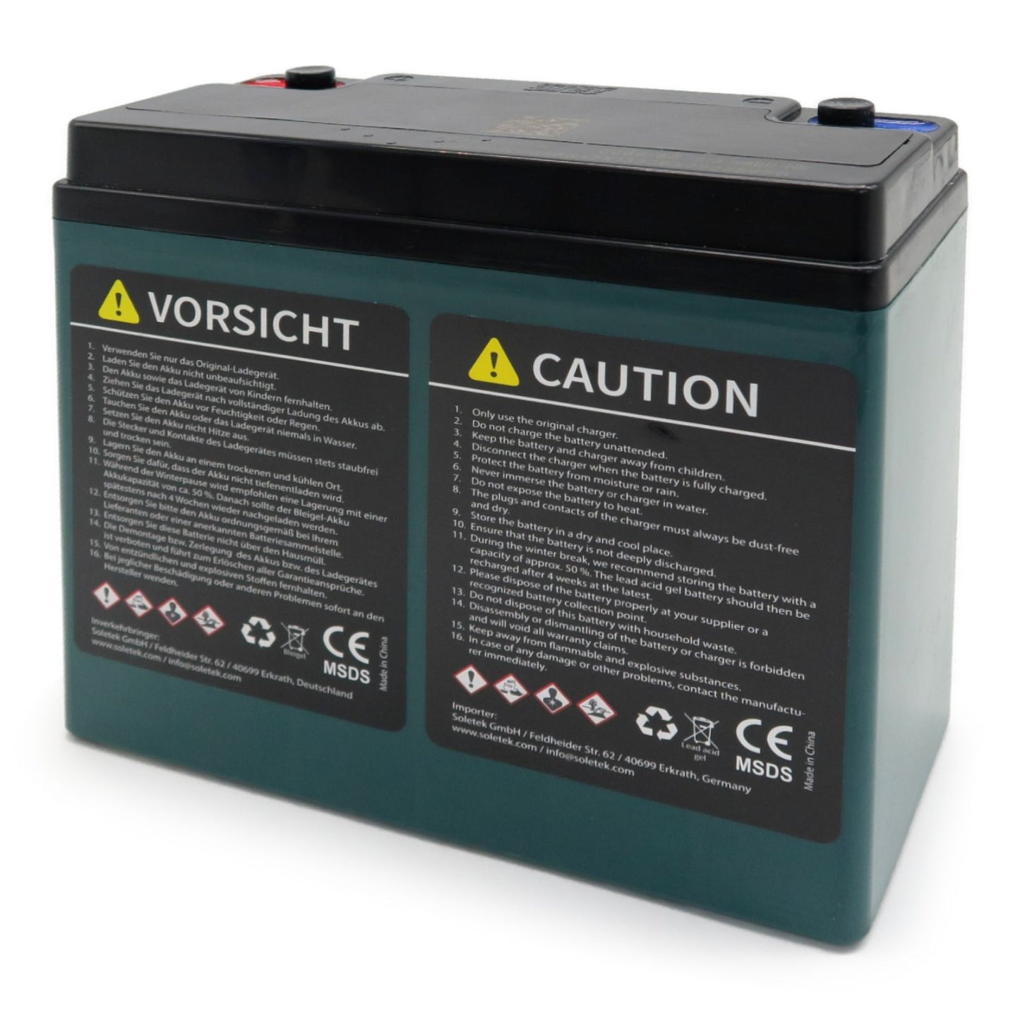 5x Rolektro Blei-Gel Akkus für Rolektro Quad V.2 und Rolektro Trike V.2 Modelle