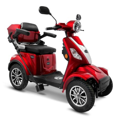 Rolektro Seniorenroller E-Quad 15 V.3 Lithium Rot 15 km/h Modell 2025 + kostenlose Abdeckplane